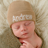 Personalized White Newborn Baby Boy Hospital Hat Newborn Hats Infant Hats