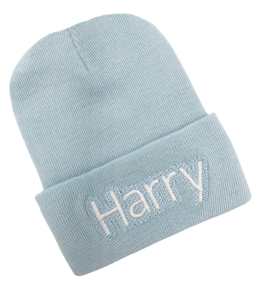 Personalized White Newborn Baby Boy Hospital Hat Newborn Hats Infant Hats
