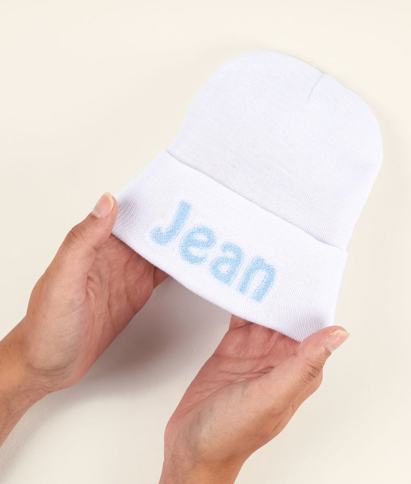 Personalized White Newborn Baby Boy Hospital Hat Newborn Hats Infant Hats