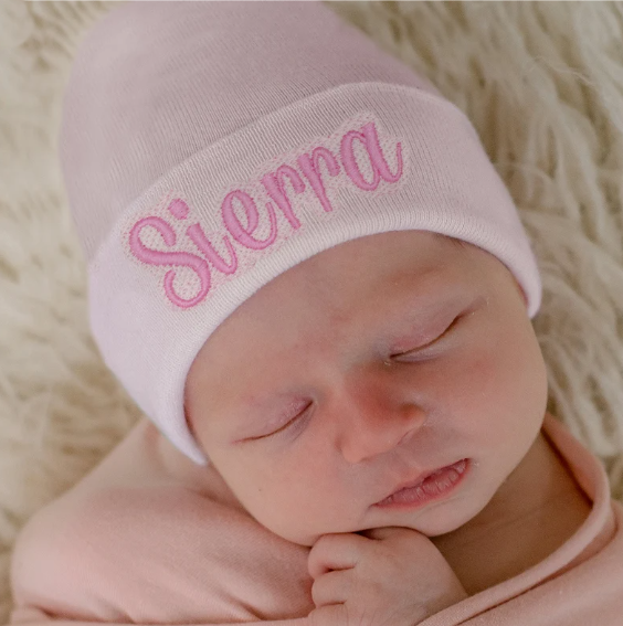Personalized White Newborn Baby Boy Hospital Hat Newborn Hats Infant Hats