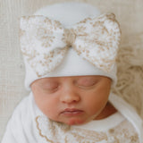 White Newborn Girls Hospital Hat Infant Hat Newborn Hat