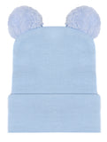 Blue Newborn Baby Beanie Hospital Hat With Fuzzy Bear Ear, Blue Nursery Beanie Infant Hat Newborn Beanie For Boys