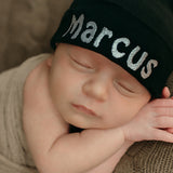 Personalized Black Newborn Baby Boy Hospital Beanie Hat Black Color Hat Infant Hat Newborn Hat