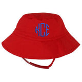 Red Baby Bucket Sun Hat Summer Hat with Option for Personalization