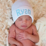 Personalized White Newborn Baby Boy Hospital Hat Newborn Hats Infant Hats