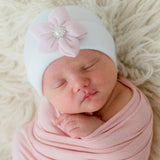Baby Pink (or White) Sparkles Newborn Girl Hospital Hat Infant Hat Newborn Hat