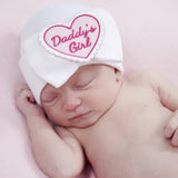 Little Girl Heat Patch Newborn Baby Girl Hospital Beanie Hat- White or Pink Color Infant Hat Newborn Hat