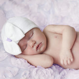 Newborn Baby Girl Hospital Beanie Hat with Big Bow, White Color Newborn Hat Infant Hat