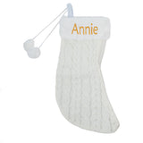 Red or White Cable Knit Christmas Stocking - Personalized Christmas Stocking