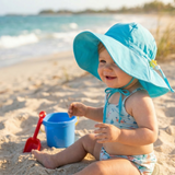 Bright Aqua or Purple Wide Brim Sun Hat with Adjustable Toggle