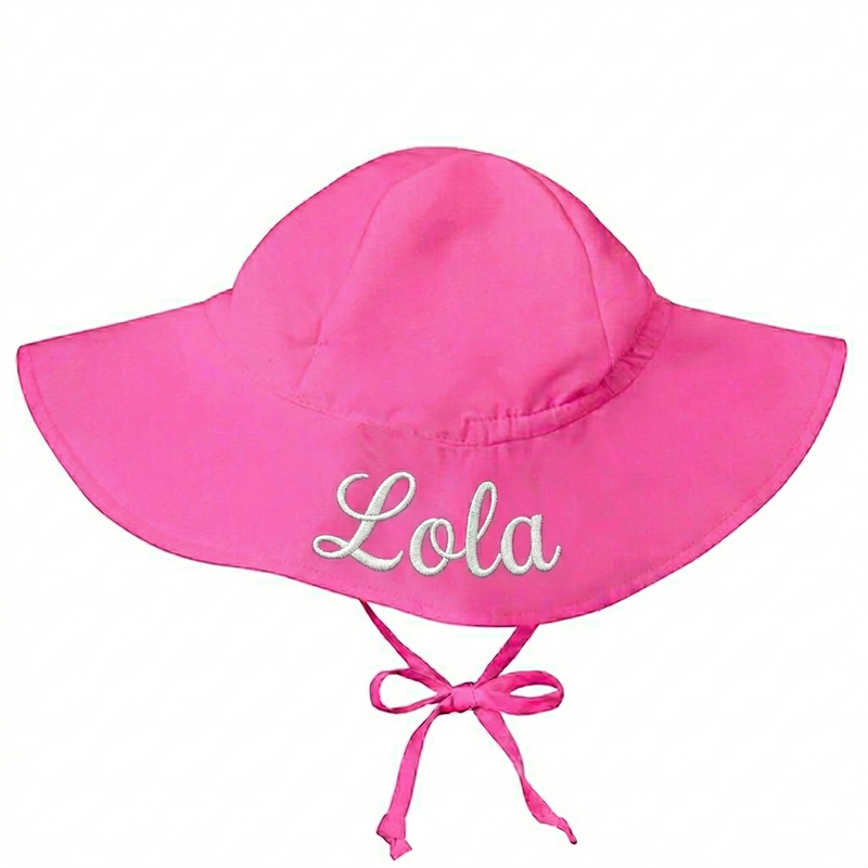 Deep Pink Flap and Toddler Sun Hat with Sun Protection Infant Hat Newborn Summer Hat UPF 50