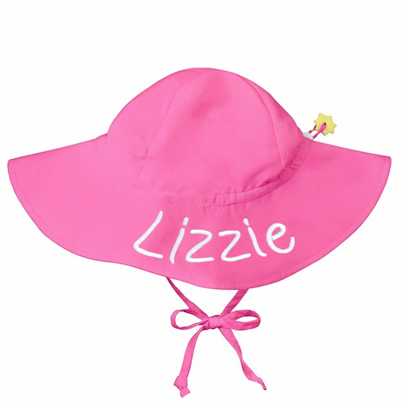 Personalized Light Pink Baby and Toddler Sun Hat with Sun Protection Infant Hat Newborn Summer Hat