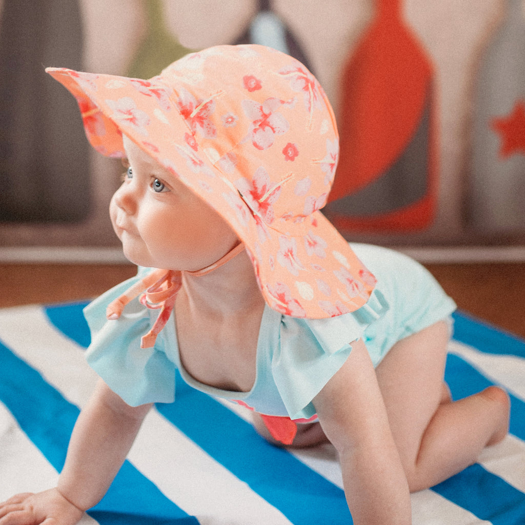 infant summer hat Wide Brim Sun Hat For Baby and Toddler Girl with UPF 50+ Rating Sun Protection