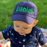 Personalized Navy Blue Baseball baby Cap with Baby's Name Infant Hat Newborn Summer Hat