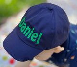Personalized Navy Blue Baseball baby Cap with Baby's Name Infant Hat Newborn Summer Hat