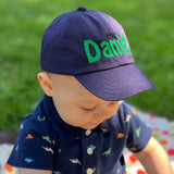 Personalized Navy Blue Baseball baby Cap with Baby's Name Infant Hat Newborn Summer Hat