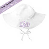Personalized White Baby and Toddler Sun Hat With Sun Protective Wide Brim For Girls Infant Hat Newborn Hat