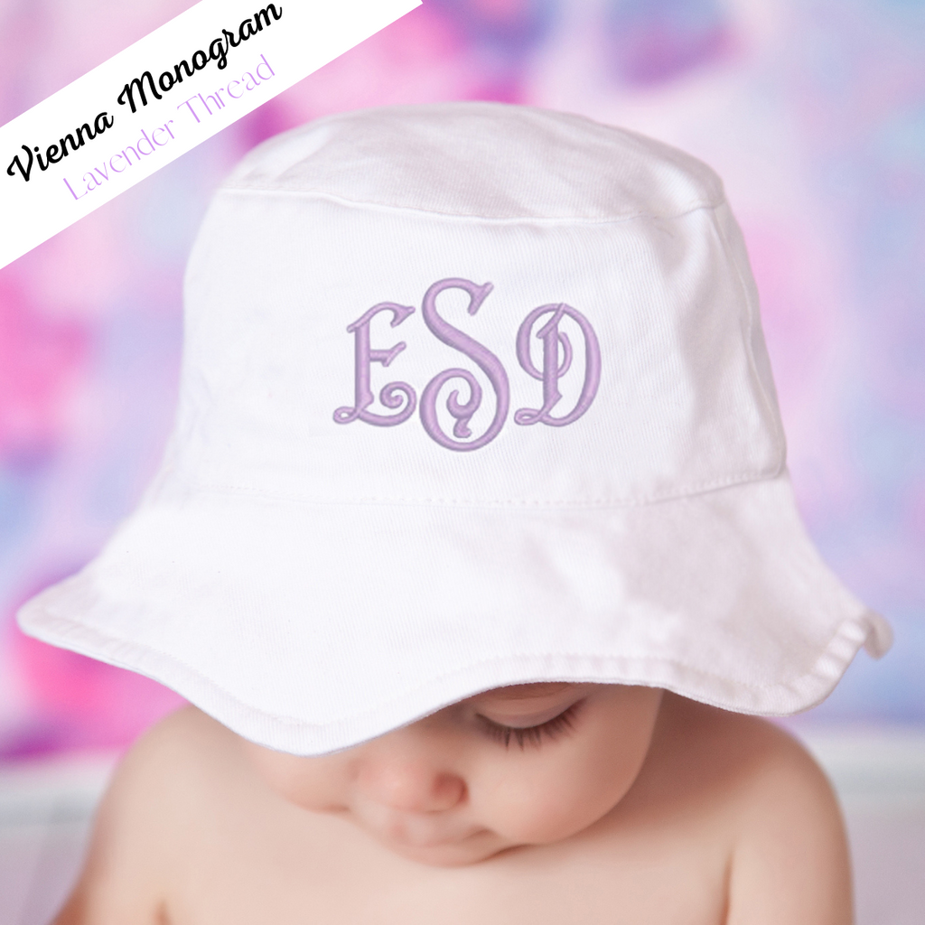 Personalized Sun Hat for Baby and Toddler Girls, Pink or White Infant Hat Newborn Summer Hat