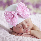 Sweet Pink Rosette Bow Newborn Girl Hospital & Nursery Hat Infant Hat Newborn Hat