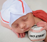 Softball Sweetie Newborn Girl Bow Hospital Hat Infant Hat Newborn Hat