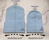 Blue Newborn Beanie Hospital Hat With I Love You to the Moon and Back Patch For Little Boy, Infant Beanie Hat