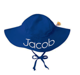 Personalized Blue Wide Brim Sun Protective Baby and Toddler Sun Hat for Boys Newborn Hats Infant Summer Hat