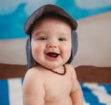 Solid Blue Chambray Sun & Swim Sun Hat for Baby Boys Infant Hat Newborn Summer Hat