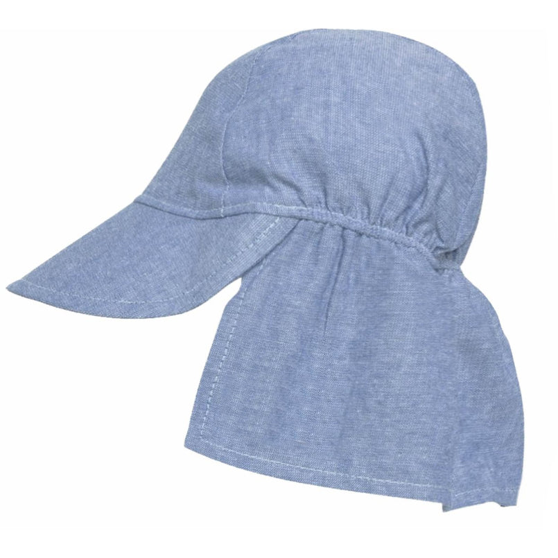 Solid Blue Chambray Sun & Swim Sun Hat for Baby Boys Infant Hat Newborn Summer Hat