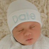 Personalized White Newborn Baby Boy Hospital Hat Newborn Hats Infant Hats