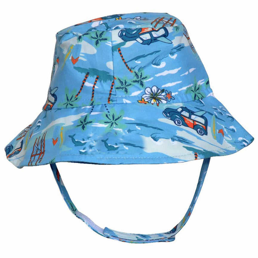 Light Blue Baby & Toddler Boy Sun Hat With UPF 50+ Protection - 0 to 24 Months Sizes Available Infant Hat Newborn Summer Hat
