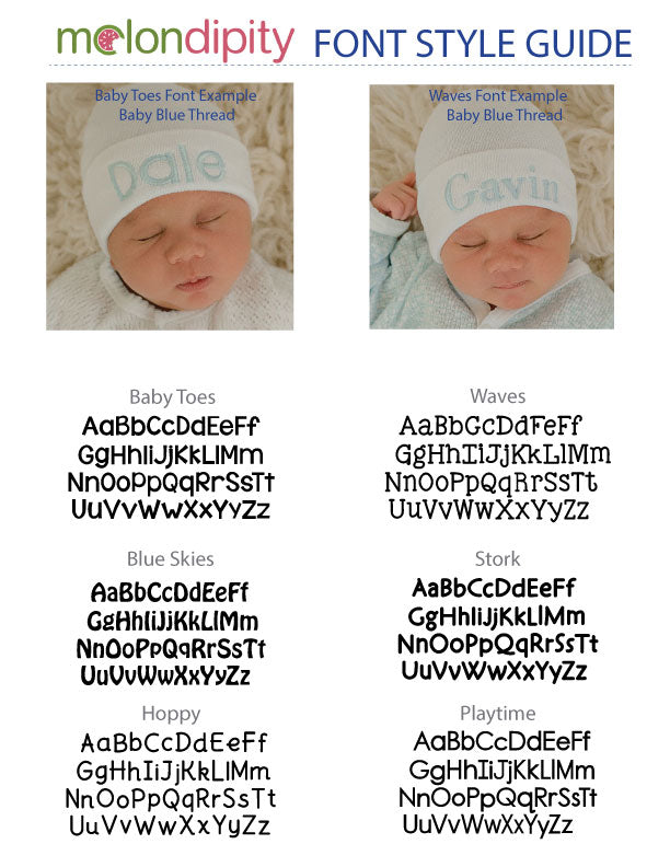 Personalized Blue and White Striped Newborn Baby Boys Hospital Beanie Hat with Bear Ears, Infant Hat Newborn Hat