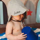 Personalized Gray Sun Hat For Baby & Toddler Boy with Sun Protection, UPF 50+ Rating Infant Hat Newborn Summer Hat