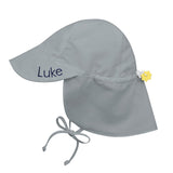 Personalized Gray Sun Hat For Baby & Toddler Boy with Sun Protection, UPF 50+ Rating Infant Hat Newborn Summer Hat