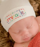 Miracle Patch Gender Neutral Newborn Baby Hospital Beanie Hat - White Color Infant Hat Newborn Hat