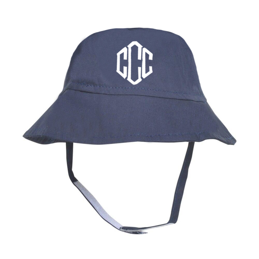 Solid Navy Blue Bucket Boys Sun Hat With UPF 50 Sun Protection - Monogram Optional Infant Hat Newborn Summer Hat
