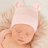 Pink and White Striped Bear Ear Newborn Girl Hospital Hat for Newborn Girls Newborn Hat Infant Hat