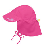 Personalized Baby and Toddler Sun Hat With Bright Pink Flap Protection Infant Hat Newborn Summer Hat