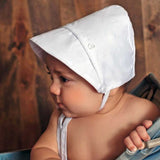 Pure White Bonnet for Baby Boys - Monogram Optional Newborn Hat Infant Summer Hat
